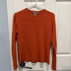The Ultimate Autumn Staple: Burnt Orange Cable Knit Sweater